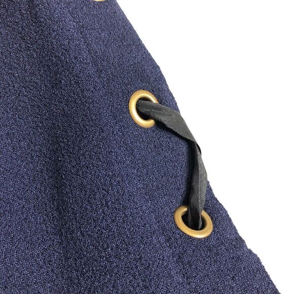 Anthropologie Sunday In Brooklyn Dress Womens Medium Navy Blue Crepe Corset Side - Picture 7 of 14